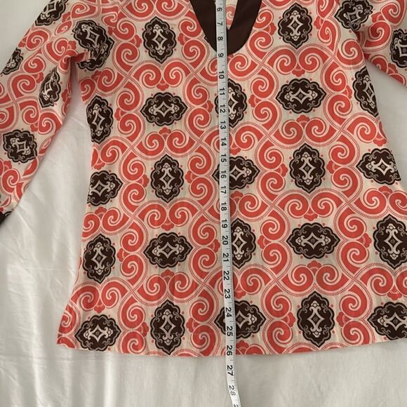 Women's Vineyard Vines Silk Blend Coral Tunic Top Size S - Picture 8 of 8